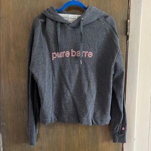Pure Barre Gray Crew Neck Cropped Sweater Medium